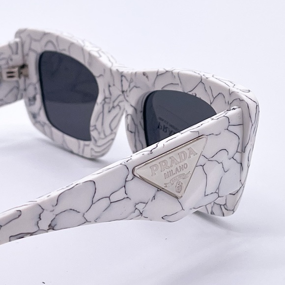 NEW PRADA WOMEN WHITE CAT EYE SUNGLASSES PRADA - Picture 10 of 15